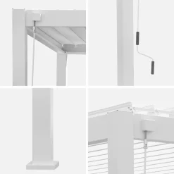 Pergola bioclimatica 3x4m in alluminio + tenda da sole 4m