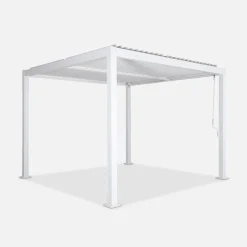 Pergola bioclimatica 3x3m in alluminio e acciaio, lamelle orientabili