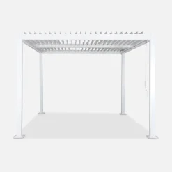 Pergola bioclimatica 3x3m in alluminio e acciaio, lamelle orientabili