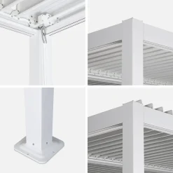 Pergola bioclimatica 3x3m in alluminio e acciaio, lamelle orientabili