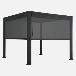 Pergola bioclimatica 3x3m in alluminio V2 + 2 tende da 3m