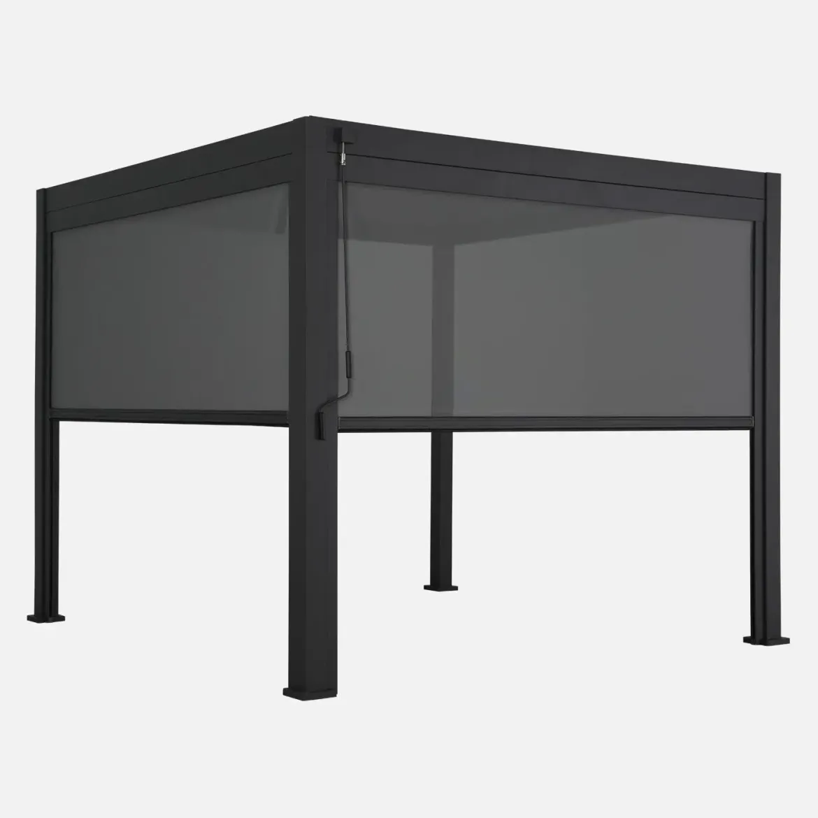 Pergola bioclimatica 3x3m in alluminio V2 + 2 tende da 3m
