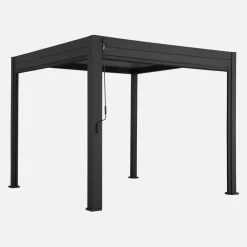 Pergola bioclimatica 3x3m in alluminio V2 + 2 tende da 3m