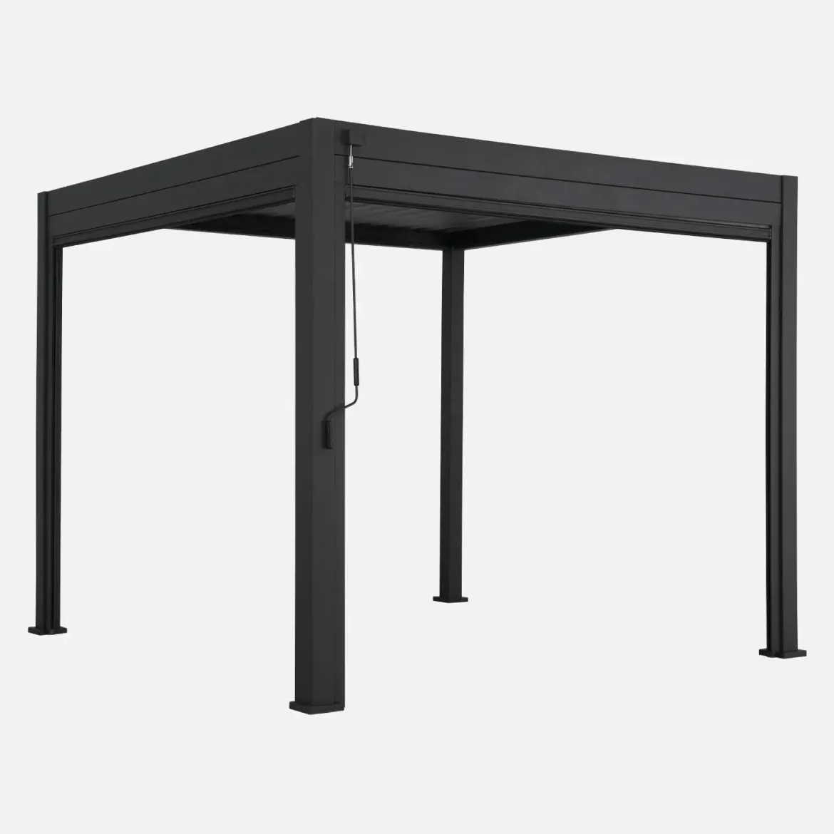 Pergola bioclimatica 3x3m in alluminio V2 + 2 tende da 3m