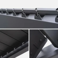 Pergola bioclimatica 3x3m in alluminio V2 + 2 tende da 3m