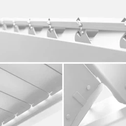 Pergola bioclimatica 3x4m in alluminio + 3 persiane 1m lamelle orientabili