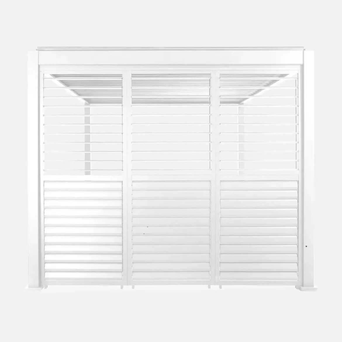 Pergola bioclimatica 3x4m in alluminio + 3 persiane 1m lamelle orientabili