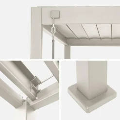 Pergola bioclimatica 3x4m in alluminio + tenda da sole 3m