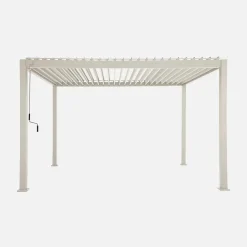 Pergola bioclimatica 3x4m in alluminio + tenda da sole 3m