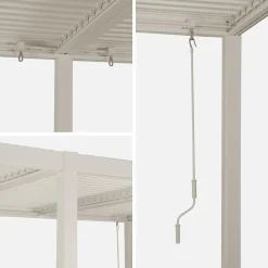 Pergola bioclimatica 3x6m in alluminio e acciaio, lamelle orientabili