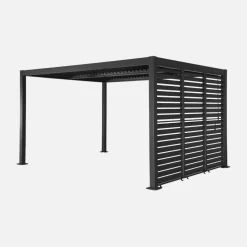 Pergola bioclimatica 3x4m in alluminio e acciaio + 3 persiane 1m