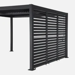 Pergola bioclimatica 3x4m in alluminio e acciaio + 3 persiane 1m