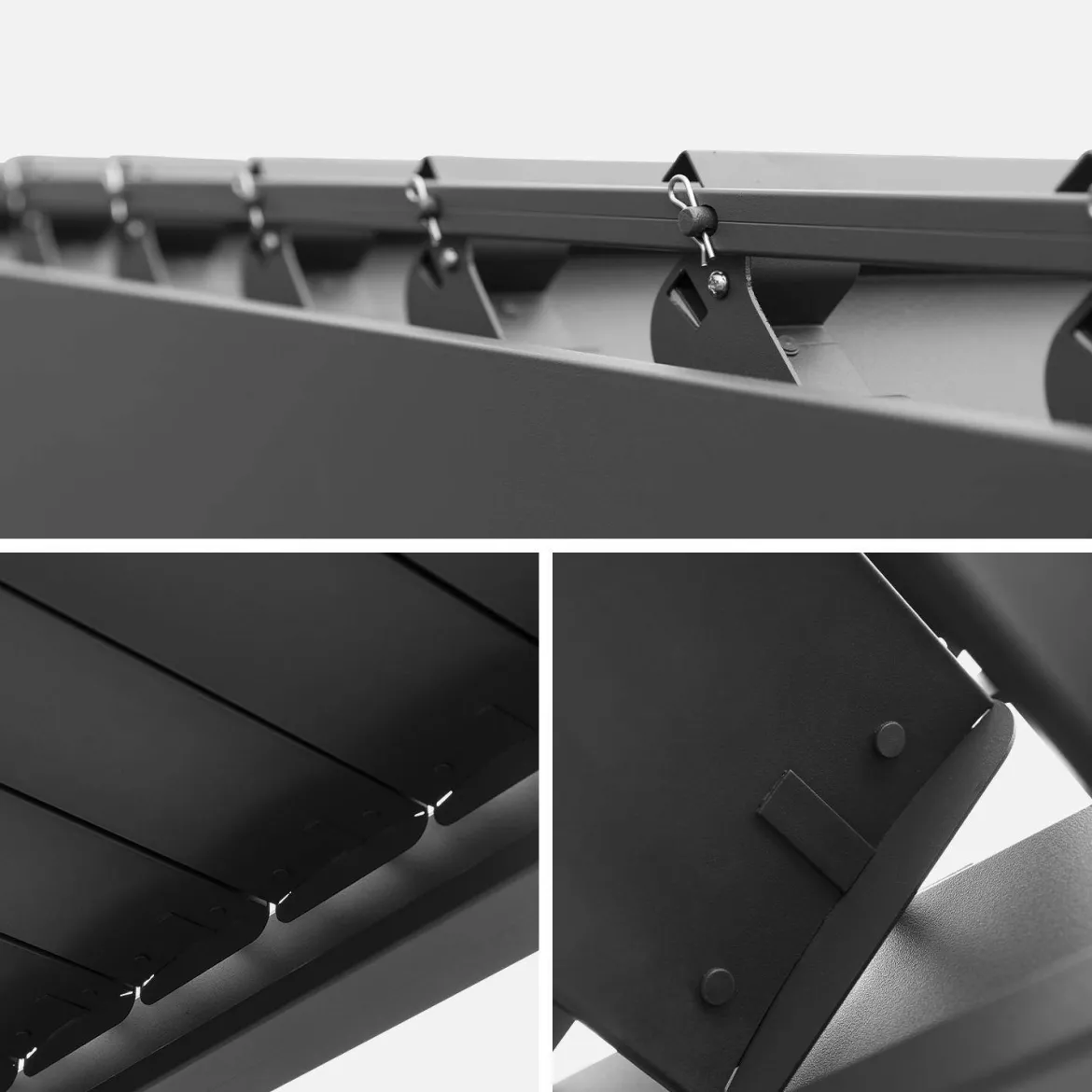 Pergola bioclimatica 3x6m in alluminio + 2 tende 3m