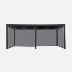 Pergola bioclimatica 3x6m in alluminio + 4 tende 3m