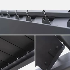 Pergola bioclimatica 3x6m in alluminio + 4 tende 3m