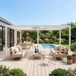 Pergola bioclimatica 3x6m in alluminio, lamelle orientabili