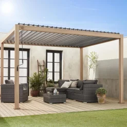 Pergola bioclimatica 3x4m in alluminio, lamelle orientabili