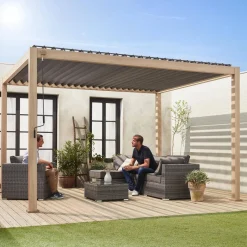 Pergola bioclimatica 3x4m in alluminio, lamelle orientabili