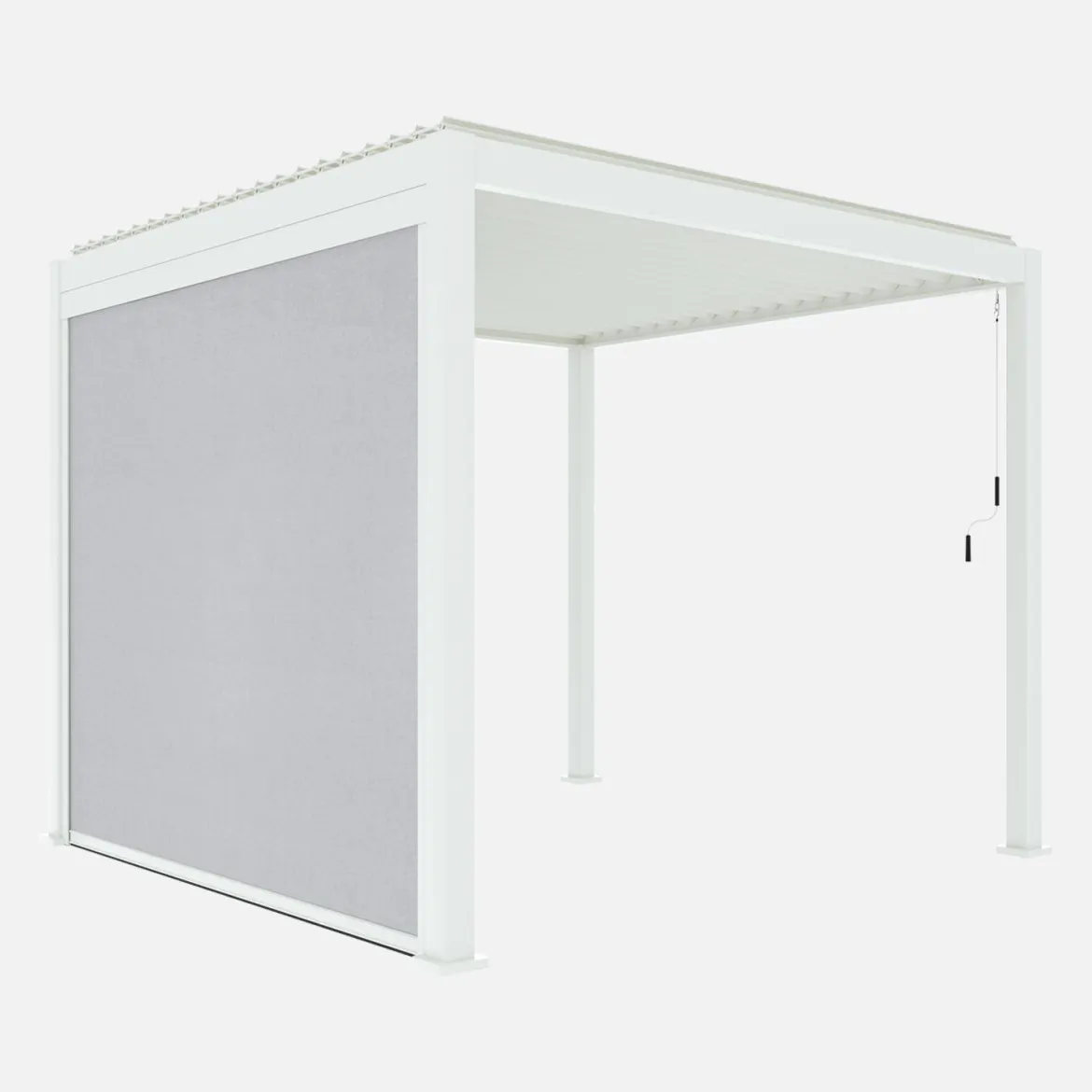 Pergola bioclimatica 3x3m in alluminio V2 + tenda 3m