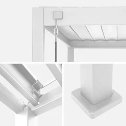 Pergola bioclimatica 3x4m in alluminio + pannello verticale 3m