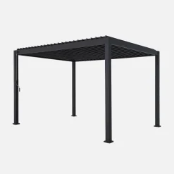 Pergola bioclimatica 3x4m in alluminio + 3 persiane verticali 1m