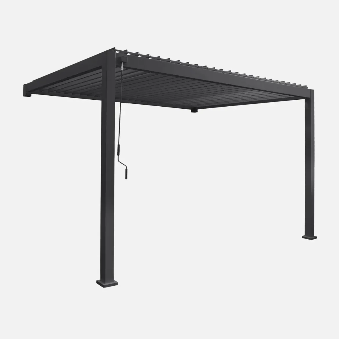 Pergola bioclimatica 3x4m in alluminio addossata, lame orientabili