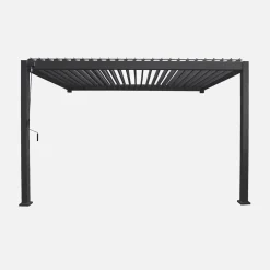 Pergola bioclimatica 3x4m in alluminio addossata, lame orientabili