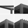 Pergola bioclimatica 3x4m in alluminio e acciaio + 3 tende 1m con lamelle orientabili
