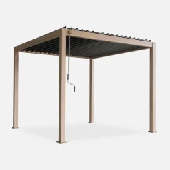 Pergola bioclimatica 3x3m in alluminio con lamelle orientabili