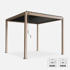 Pergola bioclimatica 3x3m in alluminio con lamelle orientabili