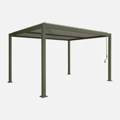 Pergola bioclimatica 3x4m in alluminio e acciaio, lamelle orientabili