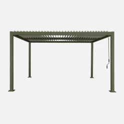 Pergola bioclimatica 3x4m in alluminio e acciaio, lamelle orientabili
