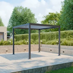 Pergola bioclimatica 3x3m in alluminio e acciaio con lamelle orientabili