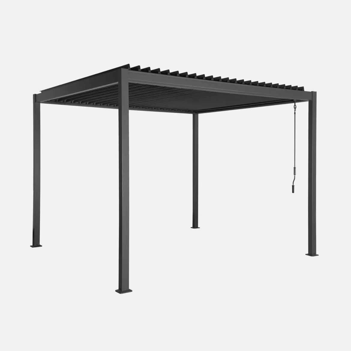 Pergola bioclimatica 3x3m in alluminio e acciaio con lamelle orientabili