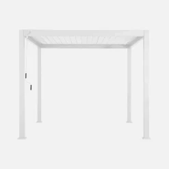 Pergola bioclimatica 3x3m in alluminio con lamelle orientabili V2 + 3 persiane