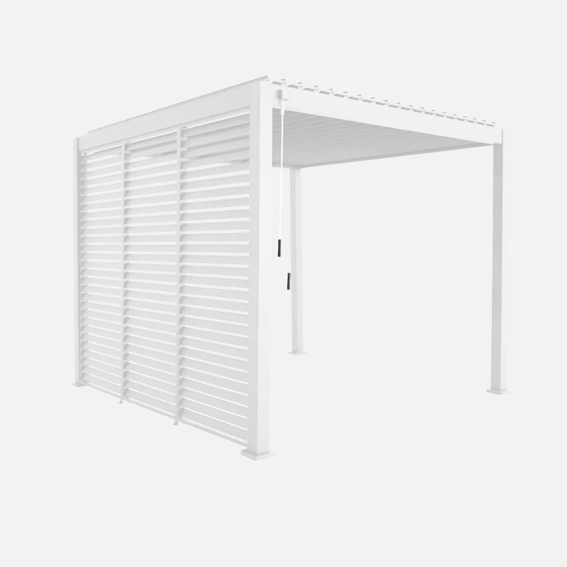 Pergola bioclimatica 3x3m in alluminio con lamelle orientabili V2 + 3 persiane