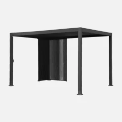Pergola bioclimatica 3x4m in alluminio + 1 persiana 1m + 1 persiana 1.3m