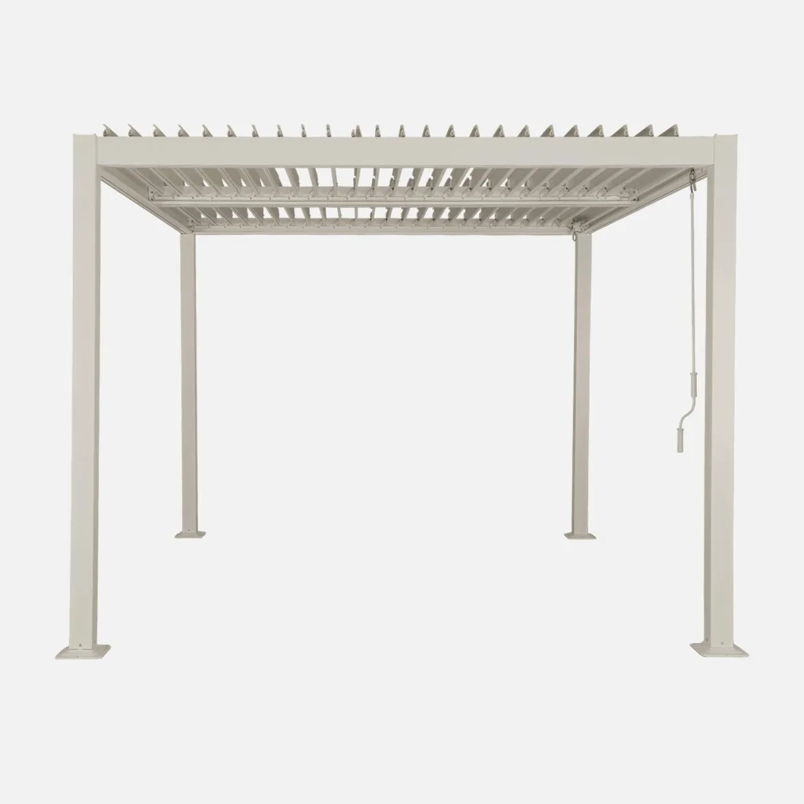 Pergola bioclimatica 3x3m in alluminio e acciaio, lamelle orientabili