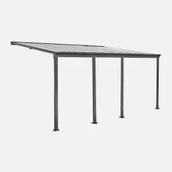 Pergola carport addossata in alluminio 3x6 m con grondaia