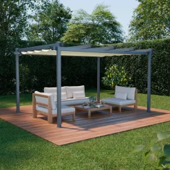 Pergola 3x4m in alluminio telo scorrevole