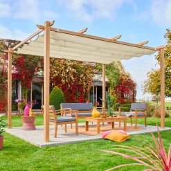 Pergola 3x4m in alluminio telo scorrevole