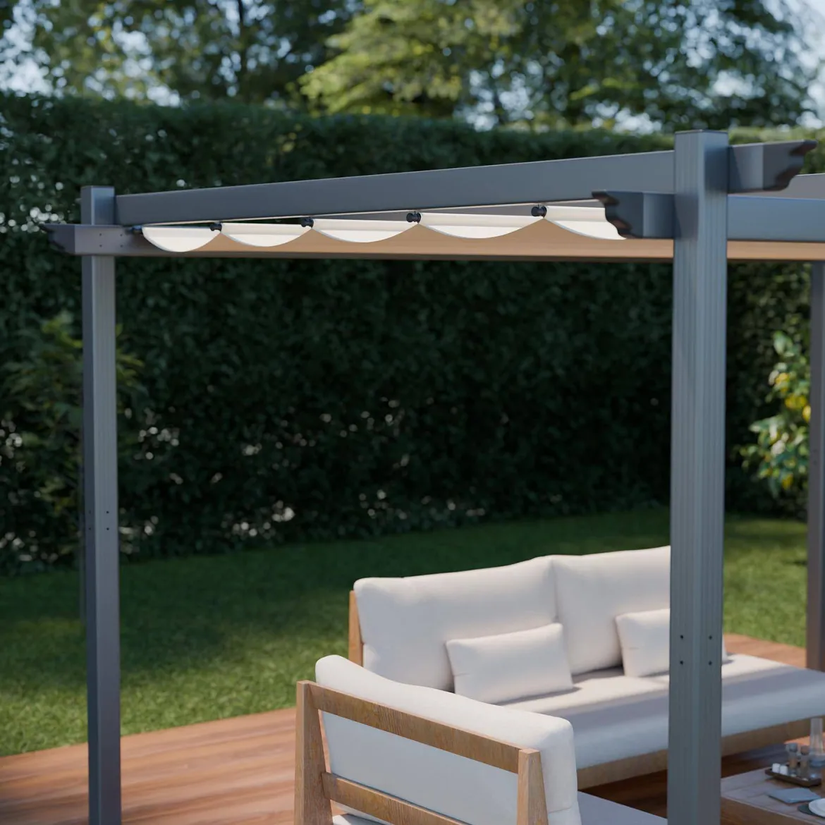 Pergola 3x4m in alluminio telo scorrevole