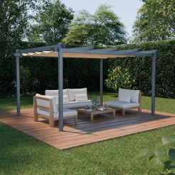 Pergola 3x4m in alluminio telo scorrevole