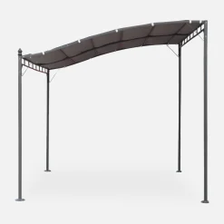 Pergola a parete struttura in acciaio 3x2,5 m con tetto in tessuto