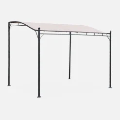 Pergola a parete struttura in acciaio 3x2,5 m con tetto in tessuto