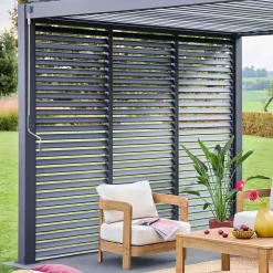 Pergola bioclimatica 3x4 in alluminio + 3 tende da 1m