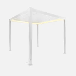 Pergola bioclimatica 3x3m elettrica in alluminio con illuminazione LED