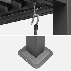 Pergola bioclimatica 3x3m in alluminio e acciaio, lamelle orientabili