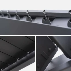 Pergola bioclimatica 3x3m in alluminio con lamelle orientabili V2 + 3 persiane