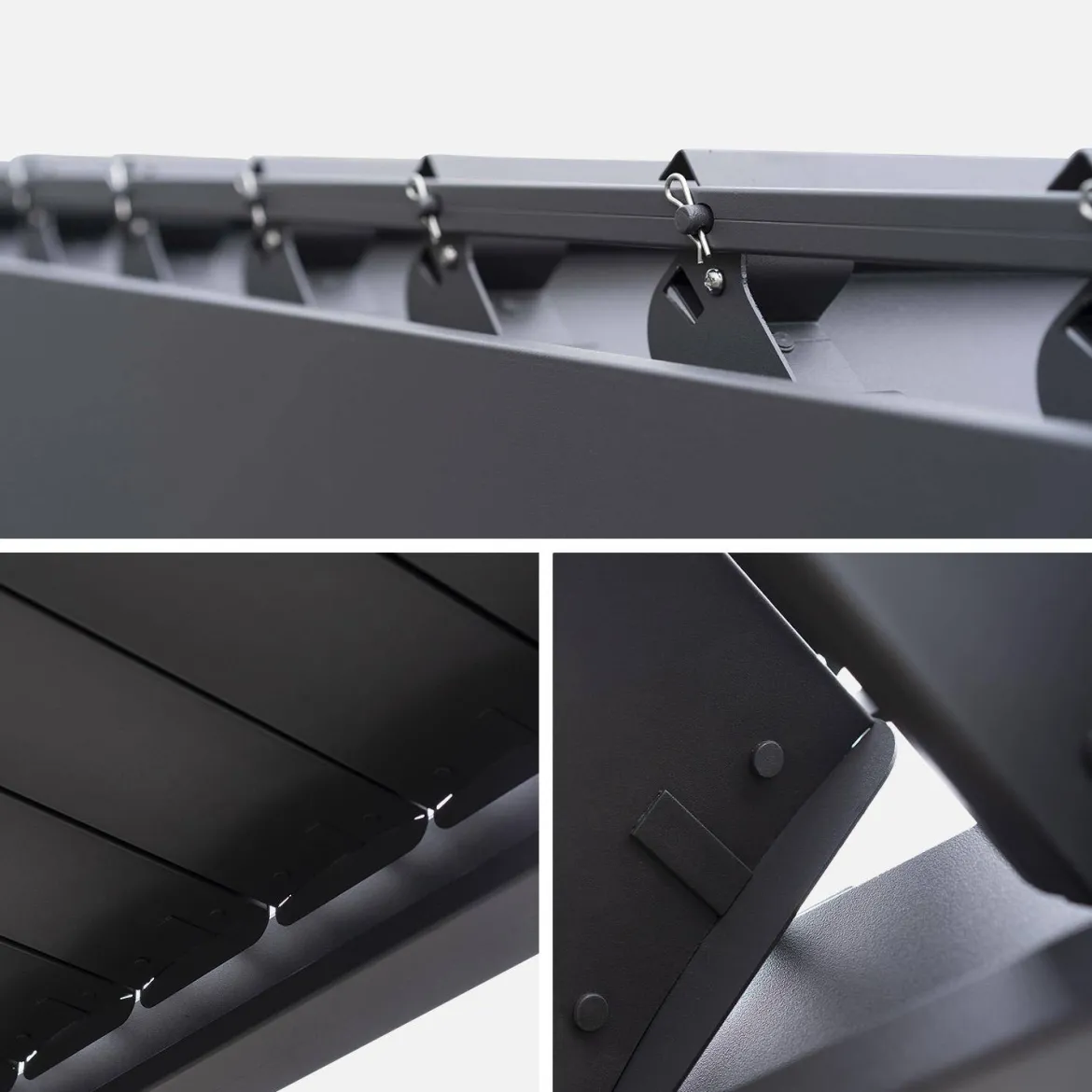 Pergola bioclimatica 3x3m in alluminio con lamelle orientabili V2 + 3 persiane